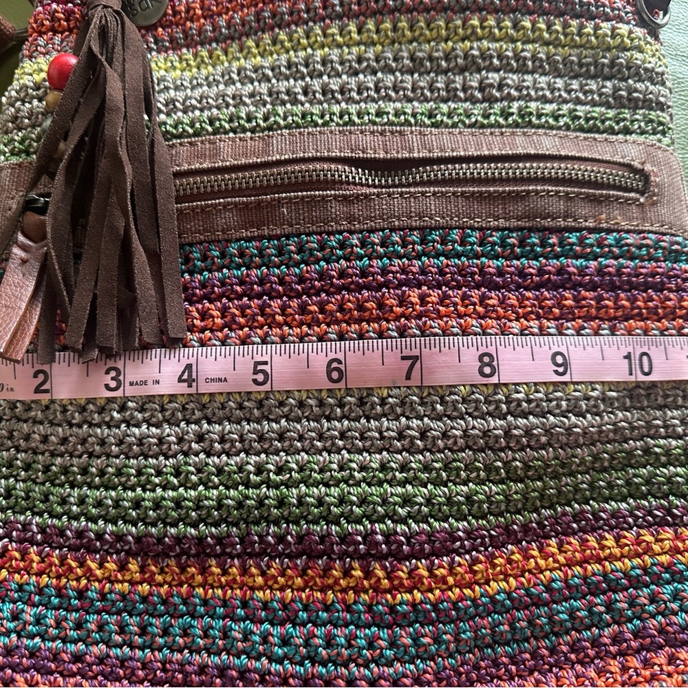 The Sak Brown and Red Crossbody Bag with Bohemian Style - Picture 6 of 10